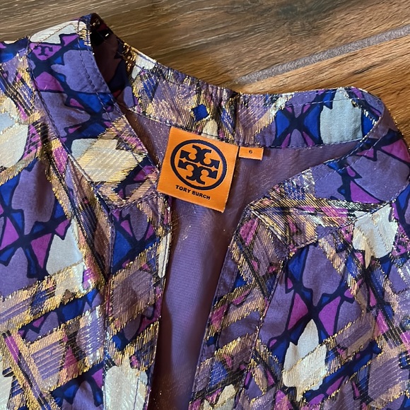 Tory Burch Metallic Silk Tunic - Picture 3 of 3
